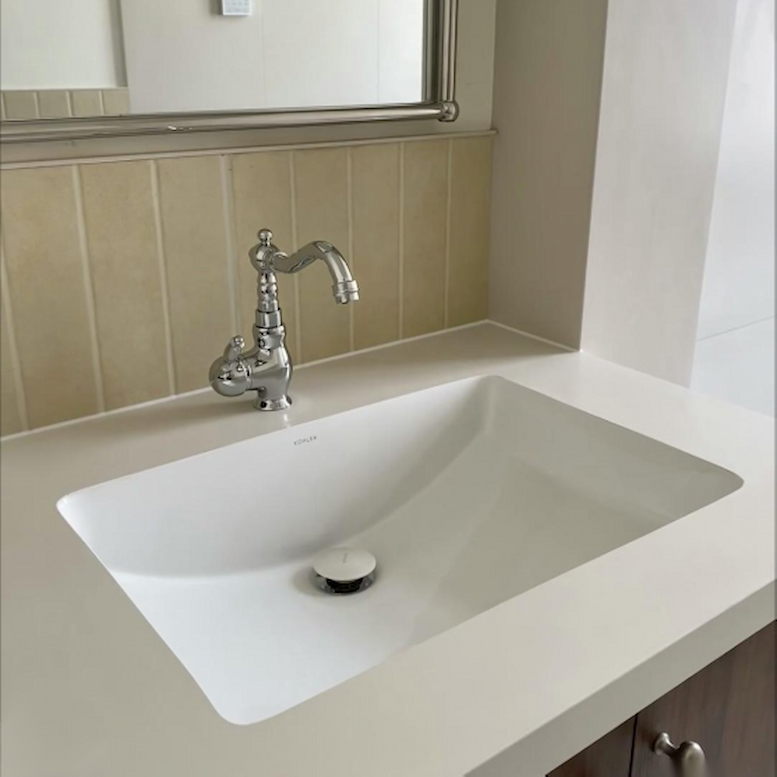 Lavabo integrado sin costuras
